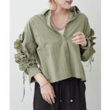 【接触冷感 / UVカット / はっ水】袖フリルギャザーシャツ | RMAF　NICE CLAUP / OLIVE des OLIVE | 詳細画像10 