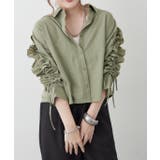 【接触冷感 / UVカット / はっ水】袖フリルギャザーシャツ | RMAF　NICE CLAUP / OLIVE des OLIVE | 詳細画像11 