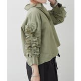 【接触冷感 / UVカット / はっ水】袖フリルギャザーシャツ | RMAF　NICE CLAUP / OLIVE des OLIVE | 詳細画像14 