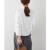 【接触冷感 / UVカット / はっ水】袖フリルギャザーシャツ | RMAF　NICE CLAUP / OLIVE des OLIVE | 詳細画像5 