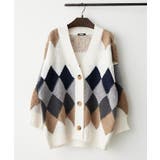 ベージュ | アーガイルVカーディガン | RMAF　NICE CLAUP / OLIVE des OLIVE