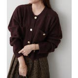 ブラウン | ポケット付クルーカーディガン | RMAF NICE CLAUP / OLIVE des OLIVE