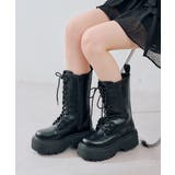 ブラック(レースアップ) | 【サイドゴア/レースアップ】ミドル丈ブーツ | RMAF　NICE CLAUP / OLIVE des OLIVE