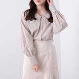 グレージュ | 大衿パイピングブラウス | OLIVE des OLIVE OUTLET