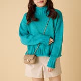 グリーン | ミックスニットハイネックプルオーバー | OLIVE des OLIVE OUTLET