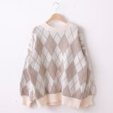 アイボリー | ジャガードアーガイルプルオーバー | OLIVE des OLIVE OUTLET