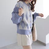 前後2WAYアーガイル柄クルーカーディガン | OLIVE des OLIVE OUTLET | 詳細画像14