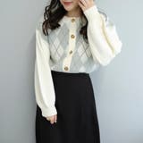 前後2WAYアーガイル柄クルーカーディガン | OLIVE des OLIVE OUTLET | 詳細画像30