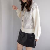 前後2WAYアーガイル柄クルーカーディガン | OLIVE des OLIVE OUTLET | 詳細画像4