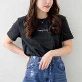 ◆ブラック | 【リバイバル】シンプルラメ刺繍ロゴTシャツ | OLIVE des OLIVE OUTLET