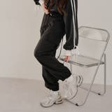 ブラック | レースストラップ付カーゴパンツ | NICE CLAUP / OLIVE des OLIVE　OUTLET