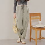 カーキ | レースストラップ付カーゴパンツ | NICE CLAUP / OLIVE des OLIVE　OUTLET