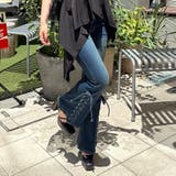 インディゴブルー◆ | 【2サイズ展開】サイドレースアップセミフレアデニム | RMAF NICE CLAUP / OLIVE des OLIVE