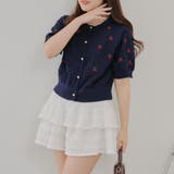 【ガーリーコーデにおすすめ】チェリー刺しゅうカーデイガン | NICE CLAUP / OLIVE des OLIVE OUTLET | 詳細画像3