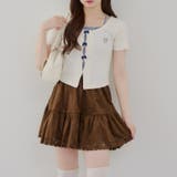 アイボリー | リボンドッキングカーデイガン | RMAF NICE CLAUP / OLIVE des OLIVE