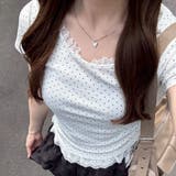 ホワイト系 | 【＠re.__mi23セレクト】裾レースTシャツ | RMAF　NICE CLAUP / OLIVE des OLIVE