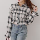 【韓国ガーリー】胸リボンチェックシャツ | RMAF　NICE CLAUP / OLIVE des OLIVE | 詳細画像2 