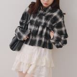 【韓国ガーリー】胸リボンチェックシャツ | RMAF　NICE CLAUP / OLIVE des OLIVE | 詳細画像16 