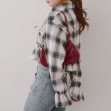 【韓国ガーリー】胸リボンチェックシャツ | RMAF　NICE CLAUP / OLIVE des OLIVE | 詳細画像4 