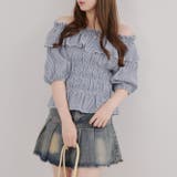 ブルー系 | シャーリングオフショルブラウス | RMAF　NICE CLAUP / OLIVE des OLIVE