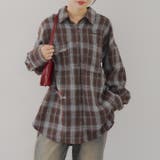 衿合皮刺繍入りチェックシャツ | RMAF　NICE CLAUP / OLIVE des OLIVE | 詳細画像11 