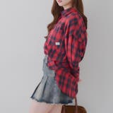 衿合皮刺繍入りチェックシャツ | RMAF　NICE CLAUP / OLIVE des OLIVE | 詳細画像20 