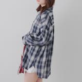 衿合皮刺繍入りチェックシャツ | RMAF　NICE CLAUP / OLIVE des OLIVE | 詳細画像28 