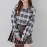 アイボリー | 衿合皮刺繍入りチェックシャツ | RMAF　NICE CLAUP / OLIVE des OLIVE