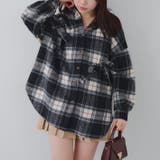 ブラック | リボン付チェックフードシャツ | RMAF NICE CLAUP / OLIVE des OLIVE