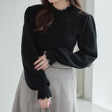 ブラック | 【6色展開】配色メローパワショルリブニット | RMAF　NICE CLAUP / OLIVE des OLIVE