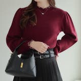 ボルドー | 【6色展開】配色メローパワショルリブニット | RMAF　NICE CLAUP / OLIVE des OLIVE