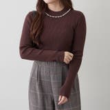ブラウン | 【7色展開】パール付プチハイリブニット | RMAF　NICE CLAUP / OLIVE des OLIVE