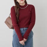 ボルドー | 【7色展開】パール付プチハイリブニット | RMAF　NICE CLAUP / OLIVE des OLIVE