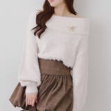 アイボリー | 【ブローチ付き】オフショルシャギーニット | RMAF NICE CLAUP / OLIVE des OLIVE