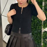 ブラック | ラメフェザーダブルジップニット | RMAF　NICE CLAUP / OLIVE des OLIVE