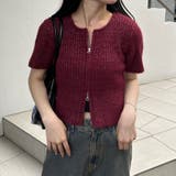 ボルドー | ラメフェザーダブルジップニット | RMAF　NICE CLAUP / OLIVE des OLIVE