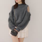 チャコール | 【デートや推し活にも♪】肌見せパールニット | RMAF NICE CLAUP / OLIVE des OLIVE