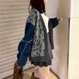 デニム切替ヒョウ柄カーディガン | RMAF　NICE CLAUP / OLIVE des OLIVE | 詳細画像10 