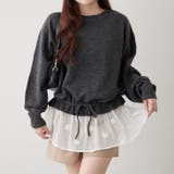 チャコール | 3Dフラワー付ニットチュニック | RMAF　NICE CLAUP / OLIVE des OLIVE