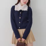 ネイビー | ティペット付カーディガン | RMAF　NICE CLAUP / OLIVE des OLIVE