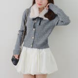 チャコール | ティペット付カーディガン | RMAF　NICE CLAUP / OLIVE des OLIVE