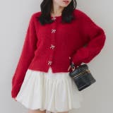 レッド | ビジューリボンカーディガン | RMAF　NICE CLAUP / OLIVE des OLIVE