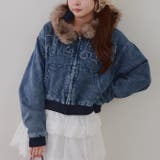 ブルー | 【丈を選べる】ファー付フードブルゾン | RMAF　NICE CLAUP / OLIVE des OLIVE