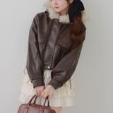 ブラウン | フードファーリボンブルゾン | RMAF NICE CLAUP / OLIVE des OLIVE