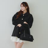 ブラック | ミドル丈ペプラムコート | RMAF　NICE CLAUP / OLIVE des OLIVE