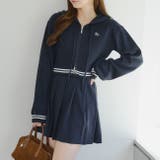 ネイビー | 【セットアップ】ニットラインパーカー & ミニスカート | RMAF NICE CLAUP / OLIVE des OLIVE