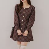 スクエアチェックミニワンピース | RMAF NICE CLAUP / OLIVE des OLIVE | 詳細画像1