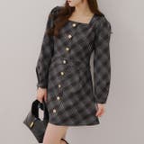 ブラック | スクエアチェックミニワンピース | RMAF NICE CLAUP / OLIVE des OLIVE