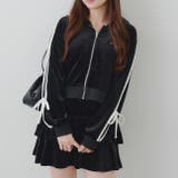 【セットアップ】袖リボンベロアパーカー & ミニスカート | RMAF　NICE CLAUP / OLIVE des OLIVE | 詳細画像3 