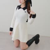 オフ | フェザー衿リブニットワンピース | RMAF　NICE CLAUP / OLIVE des OLIVE